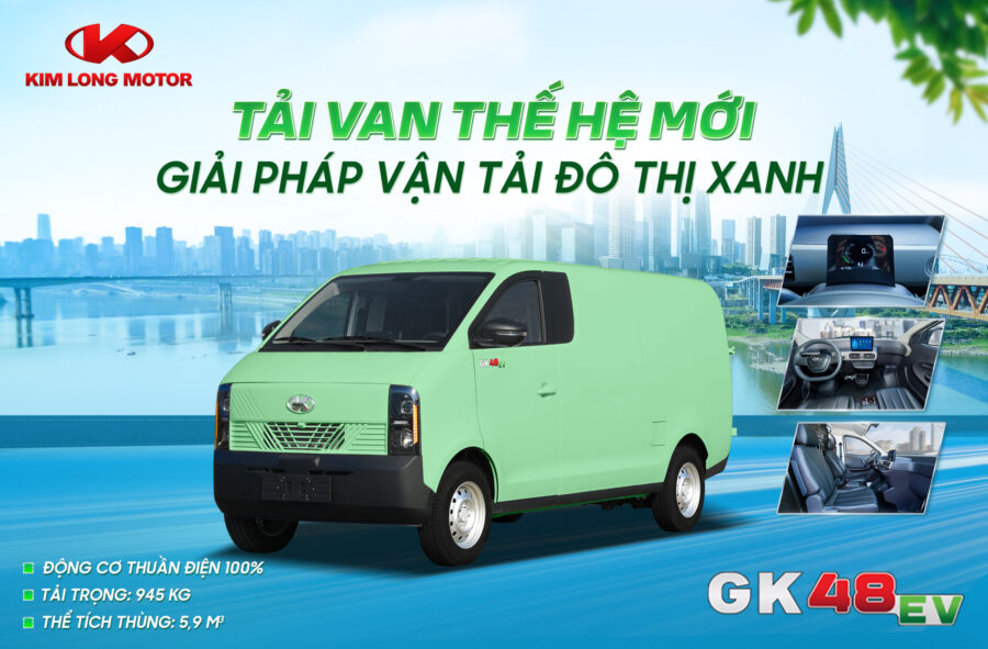 Xe van điện Kim Long GK 48EV – ảnh chính thức từ Kim Long Motor